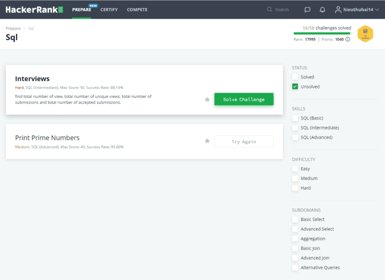 7 tips giúp bạn hoàn thành 58 SQL HackerRank challenges trong 1 tuần ...