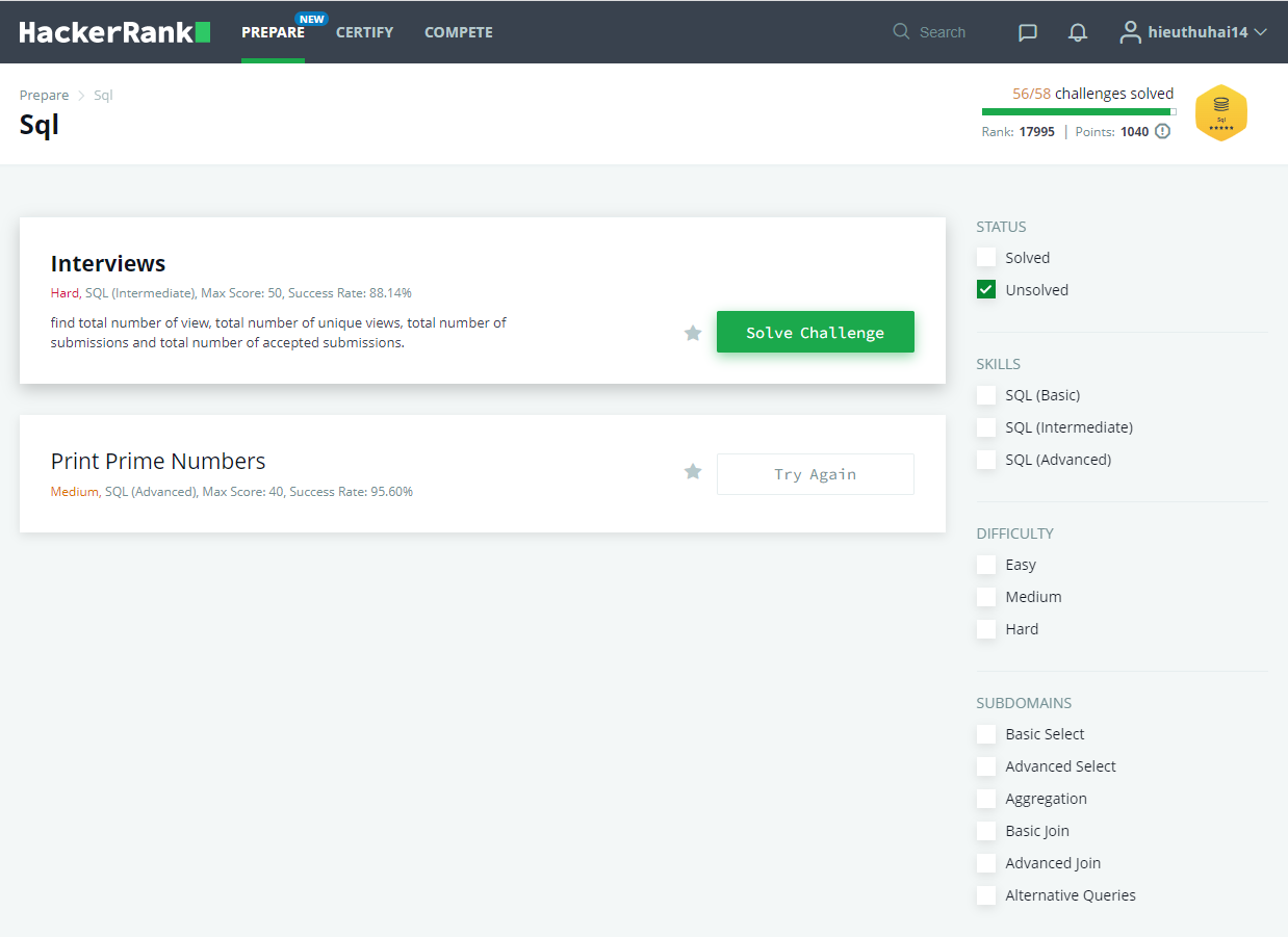7 tips giúp bạn hoàn thành 58 SQL HackerRank challenges trong 1 tuần ...
